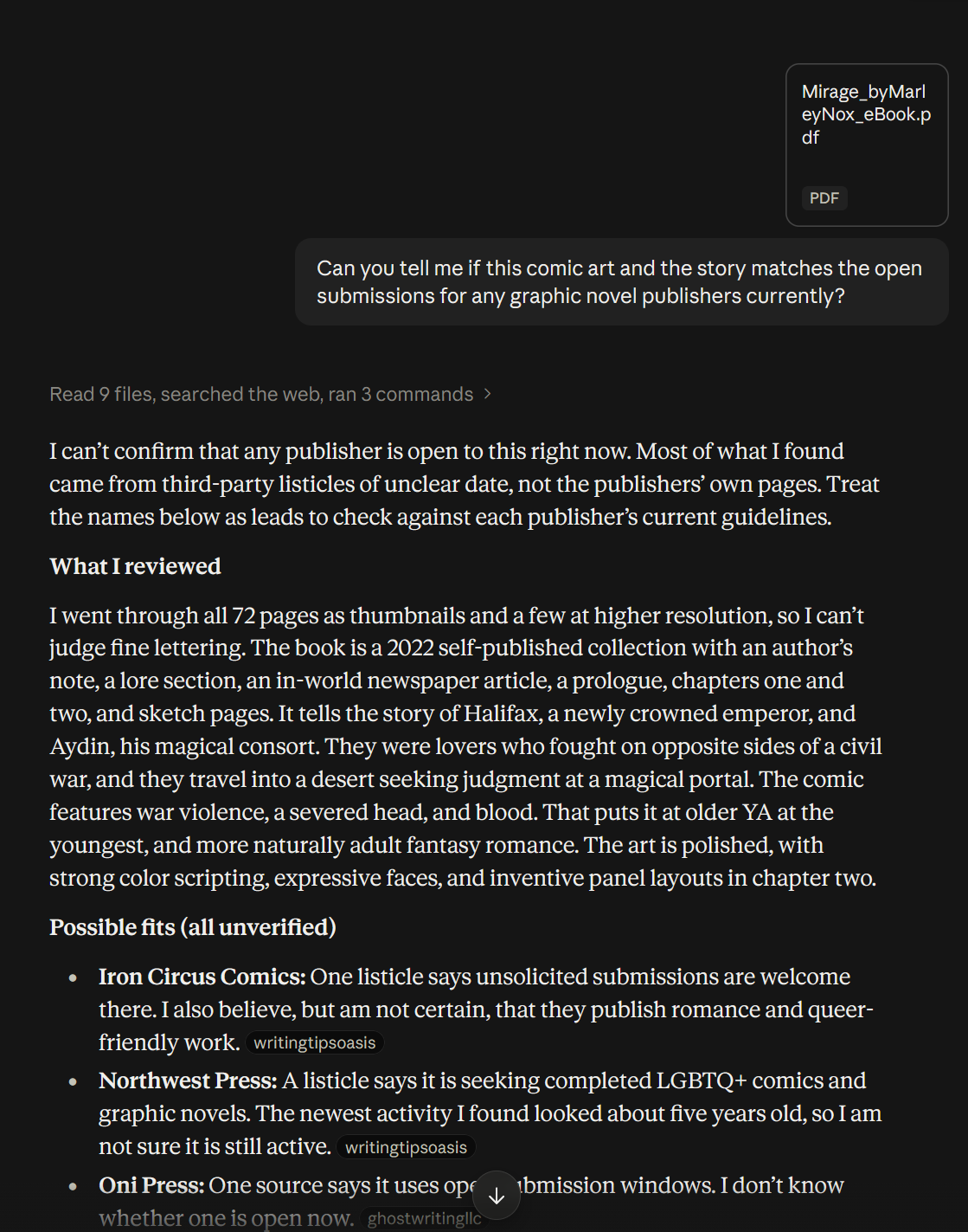 AI-assisted analysis of publishing and submission opportunities