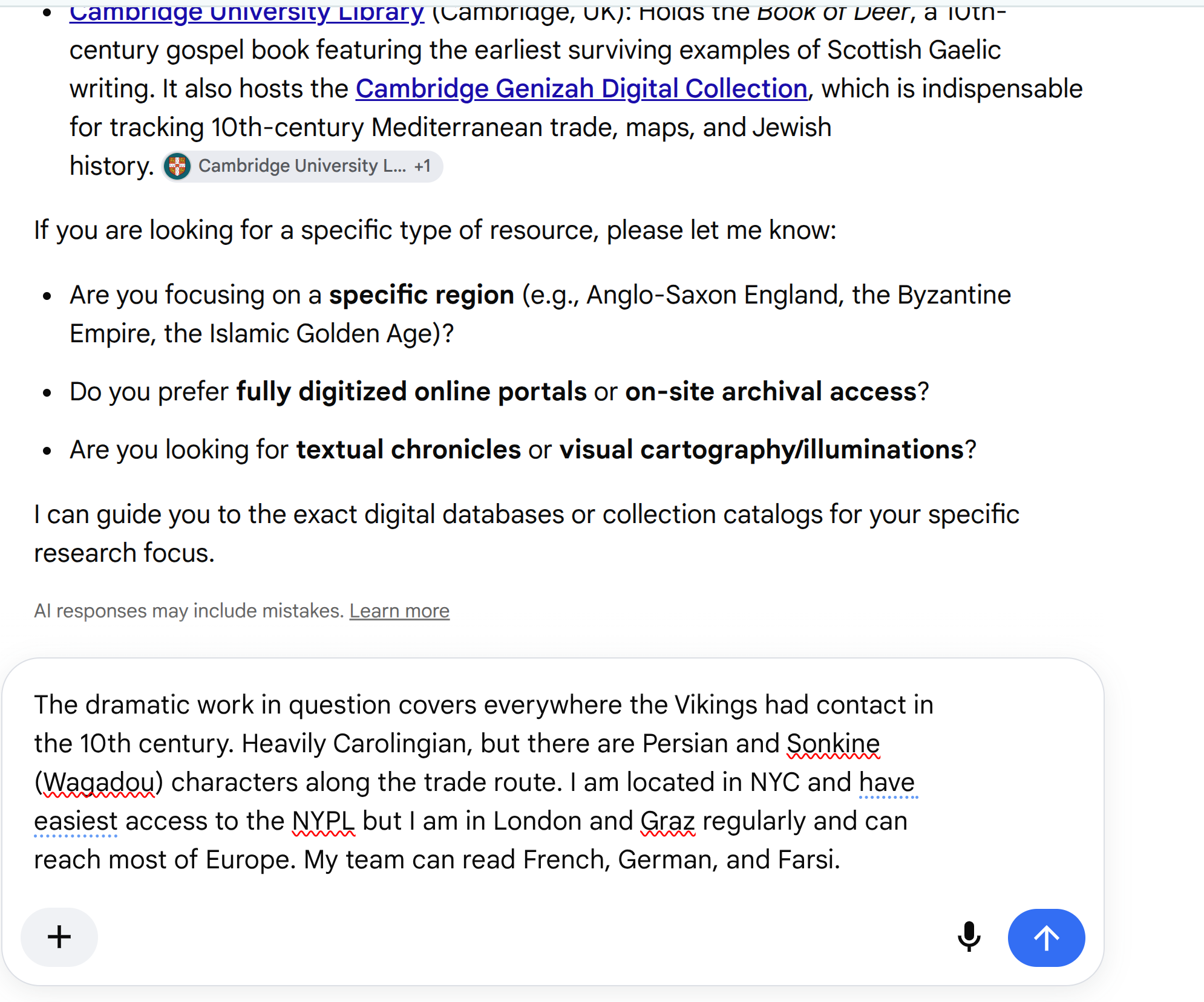 Google search results for historical manuscript and map collections